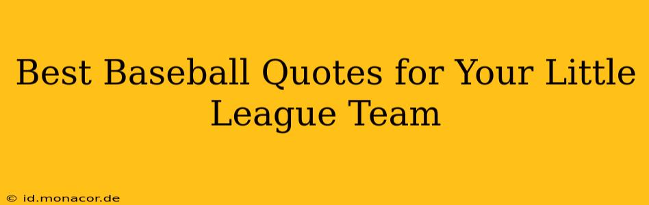 Best Baseball Quotes for Your Little League Team
