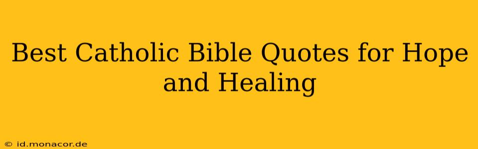 Best Catholic Bible Quotes for Hope and Healing