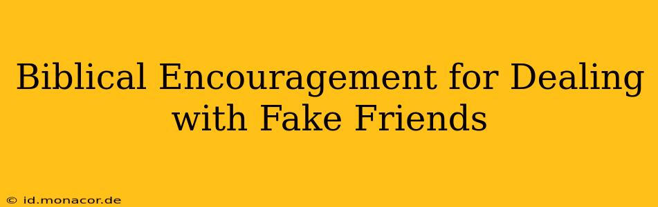 Biblical Encouragement for Dealing with Fake Friends