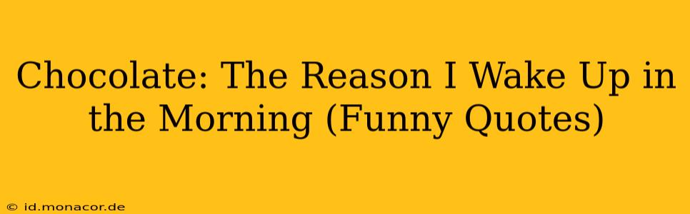 Chocolate: The Reason I Wake Up in the Morning (Funny Quotes)
