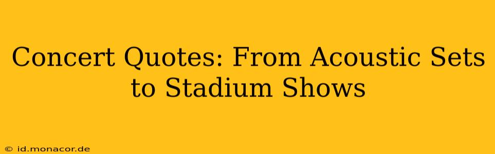 Concert Quotes: From Acoustic Sets to Stadium Shows
