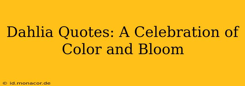 Dahlia Quotes: A Celebration of Color and Bloom