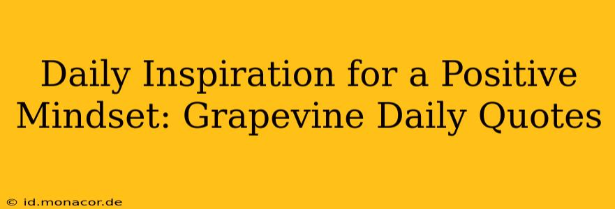 Daily Inspiration for a Positive Mindset: Grapevine Daily Quotes
