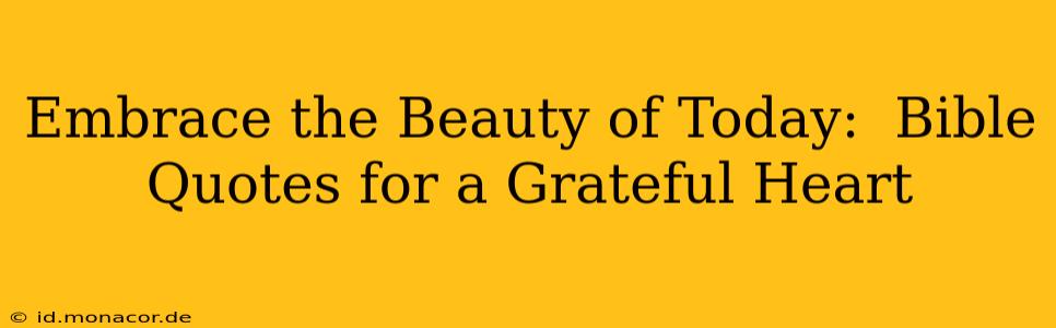 Embrace the Beauty of Today:  Bible Quotes for a Grateful Heart