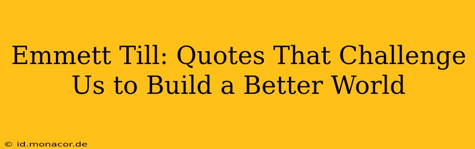Emmett Till: Quotes That Challenge Us to Build a Better World