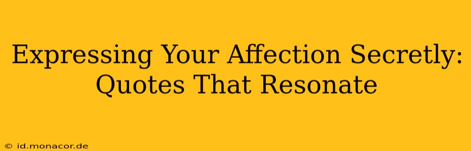 Expressing Your Affection Secretly: Quotes That Resonate