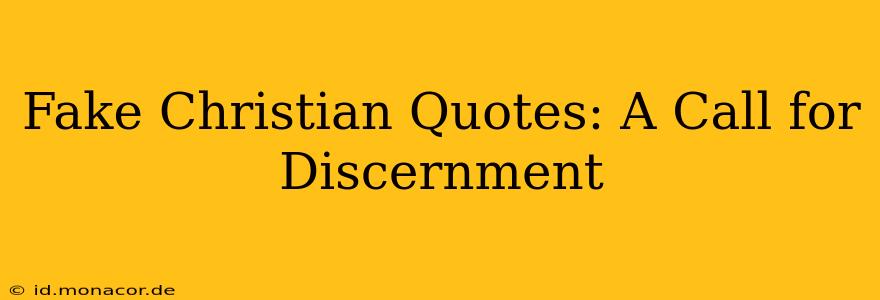 Fake Christian Quotes: A Call for Discernment