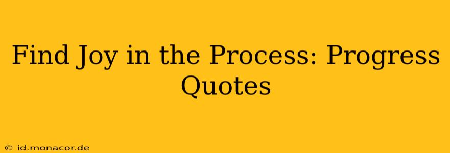 Find Joy in the Process: Progress Quotes