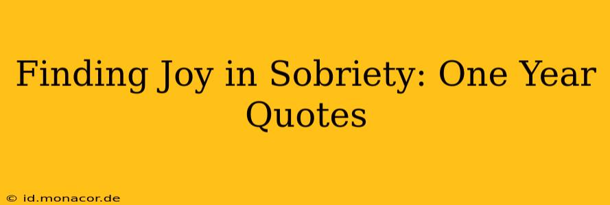 Finding Joy in Sobriety: One Year Quotes