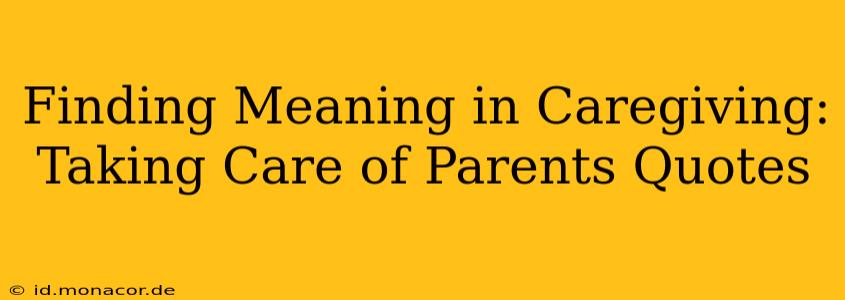 Finding Meaning in Caregiving: Taking Care of Parents Quotes