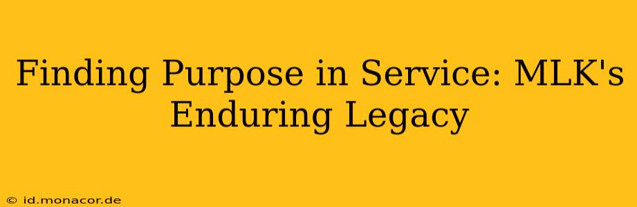 Finding Purpose in Service: MLK's Enduring Legacy