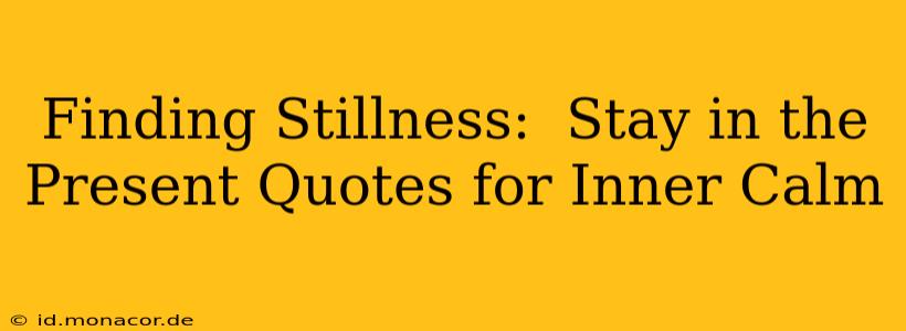 Finding Stillness:  Stay in the Present Quotes for Inner Calm