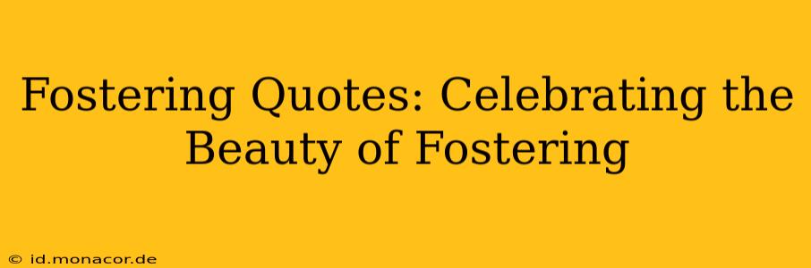 Fostering Quotes: Celebrating the Beauty of Fostering