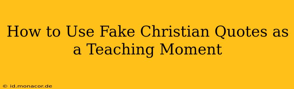 How to Use Fake Christian Quotes as a Teaching Moment