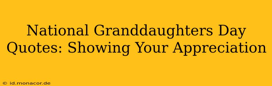 National Granddaughters Day Quotes: Showing Your Appreciation