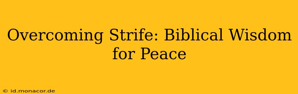 Overcoming Strife: Biblical Wisdom for Peace