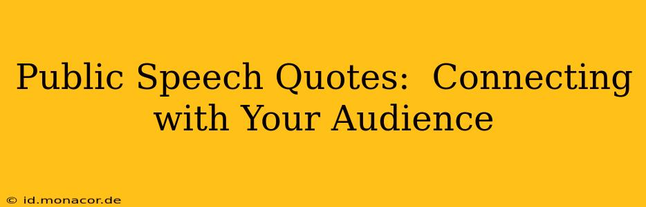 Public Speech Quotes:  Connecting with Your Audience