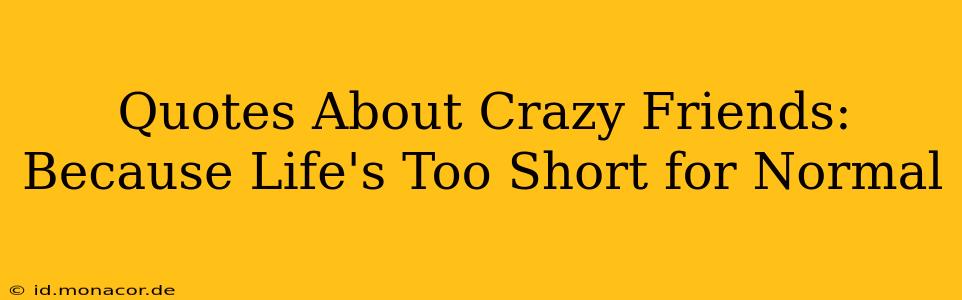 Quotes About Crazy Friends: Because Life's Too Short for Normal
