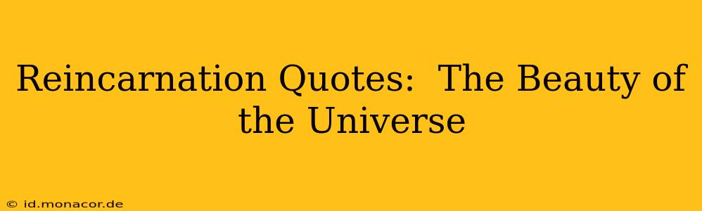 Reincarnation Quotes:  The Beauty of the Universe