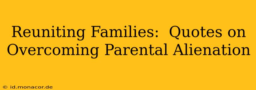 Reuniting Families:  Quotes on Overcoming Parental Alienation