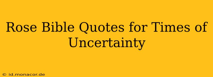 Rose Bible Quotes for Times of Uncertainty