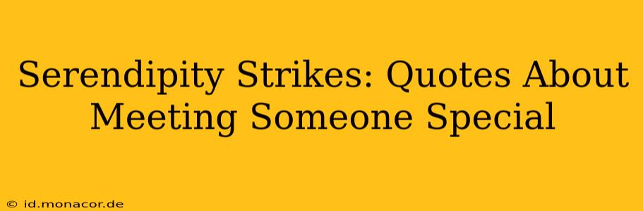 Serendipity Strikes: Quotes About Meeting Someone Special