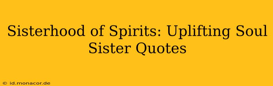 Sisterhood of Spirits: Uplifting Soul Sister Quotes