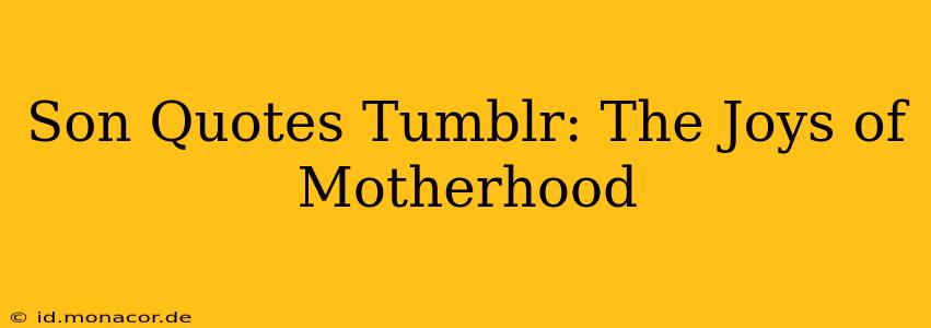 Son Quotes Tumblr: The Joys of Motherhood