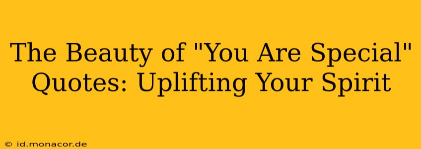 The Beauty of "You Are Special" Quotes: Uplifting Your Spirit
