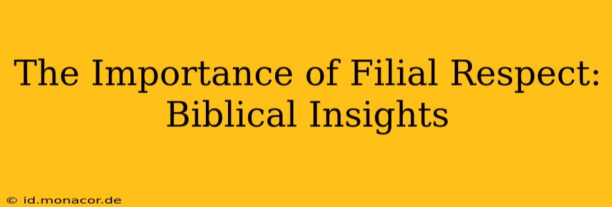 The Importance of Filial Respect: Biblical Insights