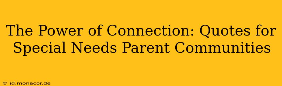 The Power of Connection: Quotes for Special Needs Parent Communities