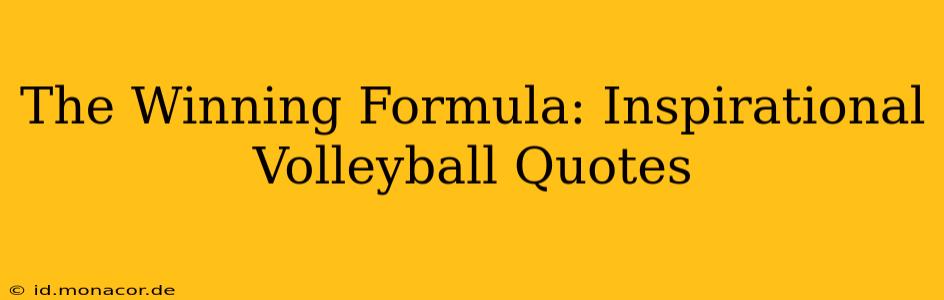 The Winning Formula: Inspirational Volleyball Quotes