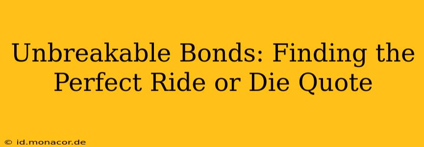 Unbreakable Bonds: Finding the Perfect Ride or Die Quote