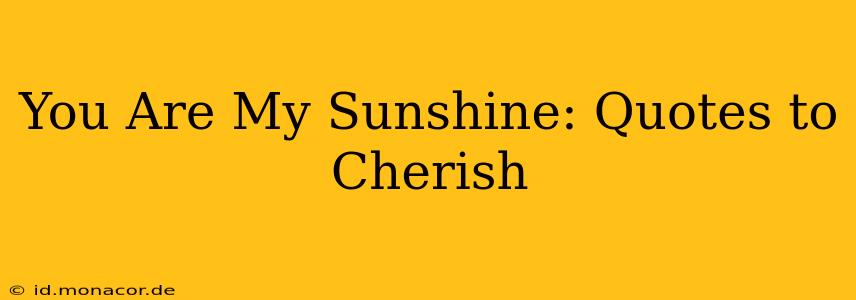 You Are My Sunshine: Quotes to Cherish