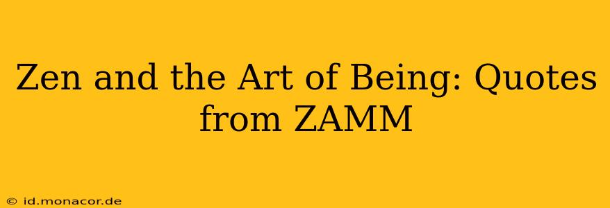Zen and the Art of Being: Quotes from ZAMM